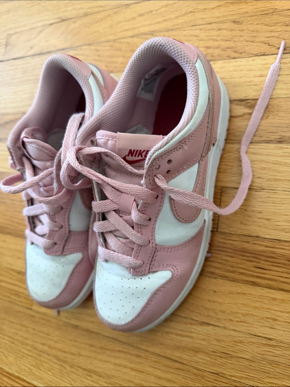 Nike Kids Pink and White Low-Top Sneakers